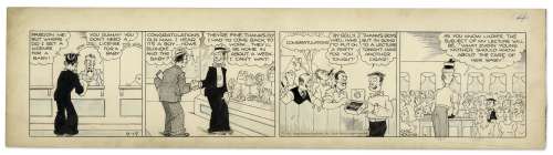 Chic Young Hand-Drawn ’’Blondie’’ Comic Strip From 1934 Titled ’’One Man In A Thousand’’ -- Dagwood & Blondie Have a New Baby Boy! | Nate Sanders