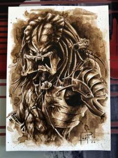 Original Coffee Painting - PREDATOR - Original Art (2020) | Catawiki