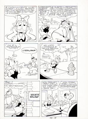 Luciano Bottaro | Paperina e la Speculazione edilizia p.3 (Topolino n.874 del 1972) | Tavole Originali