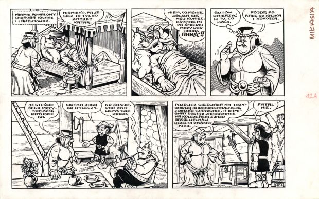 Janusz Christa - Kajko i Kokosz. Cudowny lek, strona 12A (komplet – tusz i kolor)