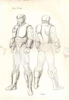 Mike Leeke - x-o new armor design mark iii - pencil art