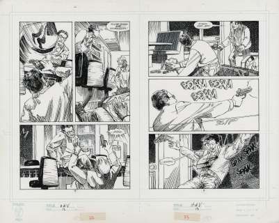 Vince Locke - ‘A History of Violence‘ Graphic Novel Pages 22 And 23- Art Vince Locke, Story John Wagner