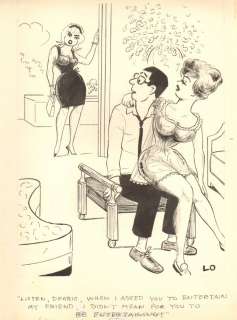 Lowell Hoppes - sexy love triangle gag - humorama 1964