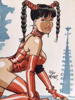 Meynet, Félix | Meynet, Félix - Dessin original couleur - Gothique sur les toits de Notre-Dame | Catawiki