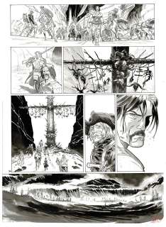 Hérenguel | Ulysse 1781, Le Cyclope (1/2), planche originale à l’encre de chine et au lavis pour cet album paru en 2015 chez Delcourt. | Septimus