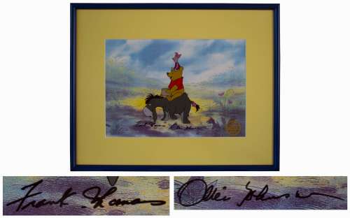 Disney Limited Edition Sericel of ’’Winnie the Pooh, Piglet & Eeyore’’ -- Signed by Legendary Disney Animators Frank Thomas and Ollie Johnston | Nate Sanders