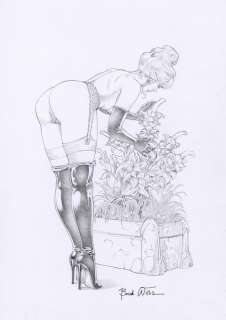 William Bondi | W. Bondi - original artwork "Angelica 4" cm 30x42 - Page volante | Catawiki