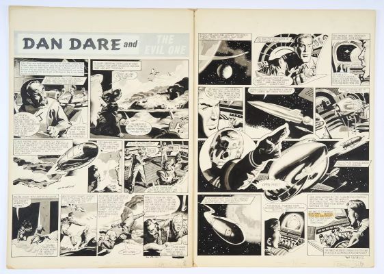 Lot 67 - Dan Dare and the Evil One’: two original artworks (1962) by Keith Watson (board 1 signed) for The | Comic Book Auctions ltd