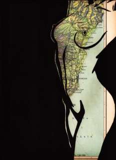 Andrea Boriani | Pin Up - Andrea Boriani - carta di un atlante geografico del 1947 - Page volante - Exemplaire unique | Catawiki