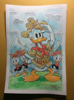 Alessandro Gottardo | Donald Duck - â€œPaperino con le Giovani Marmotteâ€ - Page volante - Exemplaire unique - (2020/2020) | Catawiki