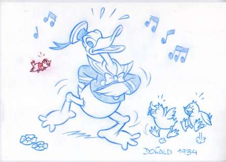 Xavi (Xavier Vives Mateu) | DONALD - Dibujo original - dancing DONALD 1934 - Xavi (2020) | Catawiki