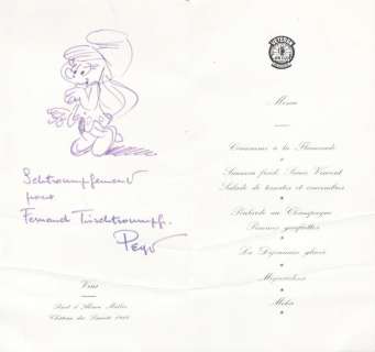 Peyo. Dessin original dédicacé | BDEnchères