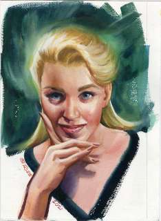 Steve Rude | Sundra Peale Thinking Watercolor Prismacolor Painting | Steve Rude