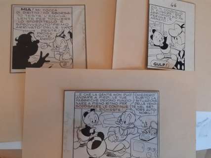 Giovan Battista Carpi | Topolino - nn.3 vignette originali di Giovan Battista Carpi - Page volante - (1960) | Catawiki