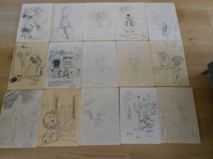 Diverse Auteurs | Roba, Merho, Hulet, Leemans, Mitacq, Griffo etc. - 15x Dessin original - En l’honneur de / Ter ere van: Paul Delvaux - (1993/1996) | Catawiki