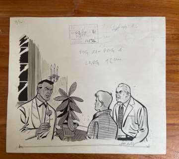 Tibet (Gilbert Gascard) | Tibet - Ric Hochet / Rik Ringers - Dessin original (Encre de Chine) - Escroquerie au Casino / De bedrieger - (1960) | Catawiki