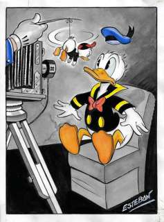 Esteban | Esteban - Original drawing by Esteban - Donald Duck & Huey - Page volante | Catawiki