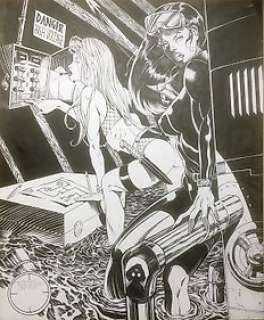 Stuart Sayger - Danger Girl - Originele tekening - Gesigneerd door Tim Vigil - (2003)