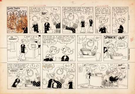 Bud Sagendorf | Popeye - Popeye Sunday 1960 - Page volante - EO - (1960) | Catawiki