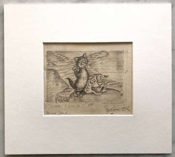 Haywood, Helen (1908-1995) | Helen Haywood - "Alone I did it " - Potlood-opzet voor een kleurenillustratie - (1945/1950) | Catawiki