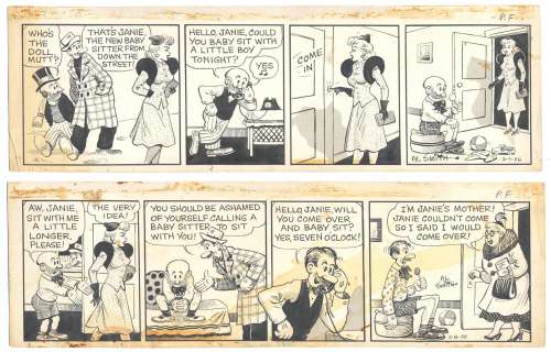 Al Smith | Smith - Mutt and Jeff (02/07 & 02/08/1956) Original Daily Strips | Russ Cochran