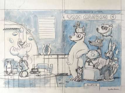 Cromheecke | Tom Carbon - Originele ontwerpschets voor cover Tom Carbon 1 (1991) | Catawiki