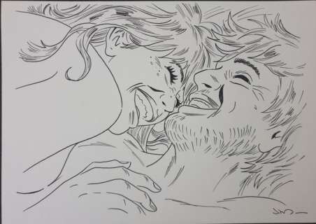 Jim | Jim - Dessin original - Une Nuit Ã  Rome - Marie et Raphaël - (2015) | Catawiki