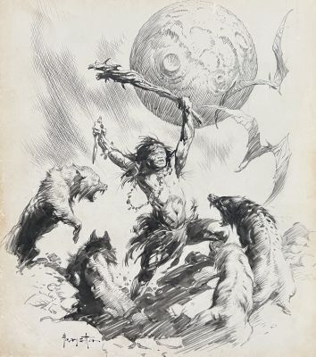 Frank Frazetta | Scene from Land of Terror | Shasta/Phoenix