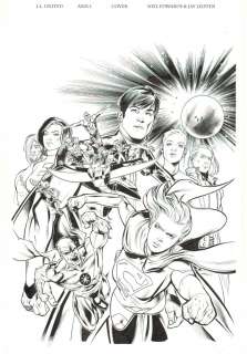 Jay Leisten, Neil Edwards - justice league united annual #1 cover - supergirl, martian manhunter, green arrow, animal man, star girl, equinox, and the legion of super-heroes (saturn gir), lighting lad, mon-el, phantom girl, and brianiac 5 - 2014