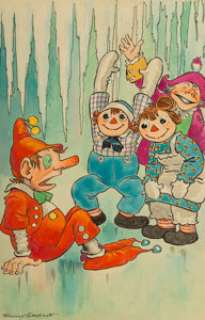  - Johnny Gruelle (American, 1880-1938)
 The Skating Gander, Raggedy Ann in Cookie Land interior illustration, 1931
 Waterc...