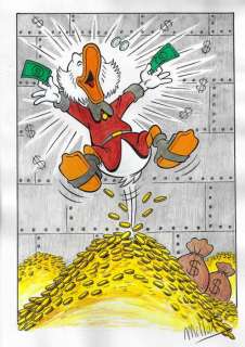 Millet | Scrooge McDuck - Original Drawing - Millet - Size: 21 x 29,5 cm | Catawiki