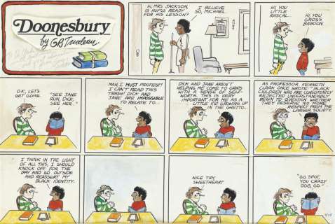 GARRY TRUDEAU. "Is Rufus Ready for his Lesson?" | Swann Galleries
