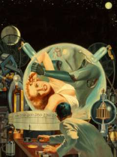 Lawrence Sterne Stevens (American, 1884-1960)
 Hand from the Void, Super Science Stories cover, January 1951
 Oil on boa... | Heritage