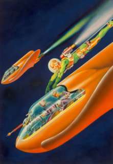 Malcolm Smith (American, 1912-1966)
 Crusades Across the Void, Amazing Stories cover, October 1942
 Mixed media on board... | Heritage