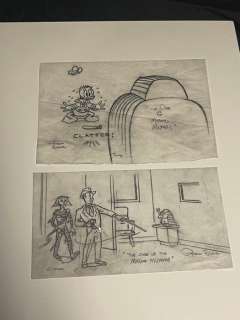 Patrick Block | 2 x original pencil artwork by American Disney artist Patrick Block - The Case of the Missing Mummy - (2008) | Catawiki