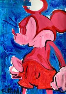 Ruttum, Street Artist | Angry Mickey Mouse - Street Art Painting - RUTTUM - 70 x 50 cm - Acrylic Art | Catawiki