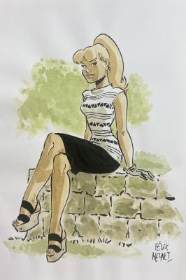 LES VARIATIONS DE SECCOTINE EDITION LUXE PULP’S BD - AVEC DÉDICACE DE FELIX MEYNET : PLEIN PIED COULEUR SECCOTINE SUR LE MURET | Pulp’s