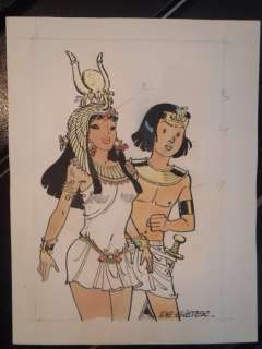 De Gieter, Lucien | De Gieter, Lucien - Dessin original couleur + portfolio - Couverture - Avec Papyrus sur les traces de David Roberts - (2000) | Catawiki