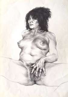 Riccardo Mannelli | Mannelli, Riccardo - Dessin original - "la Pornostar" - Format: 32 x 47 cm. - (1989) | Catawiki