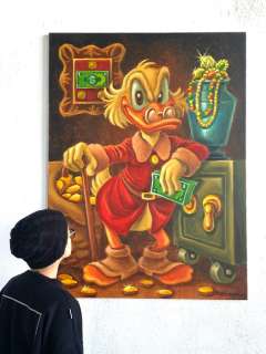 Joan Vizcarra | Uncle $crooge Deposit Box - Large Original Painting - Joan Vizcarra - 130 x 2 x 97 cm - Acrylic Art | Catawiki