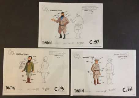 Hergé | Tintin - Ensemble de 3 celluloids Ellipse - Les 7 boules de cristal- Les explorateurs de l’expédition Sanders - (1991) | Catawiki