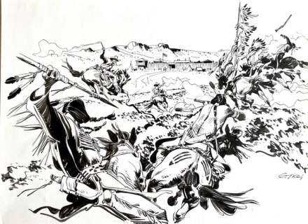 Giovanni Ticci | Tex - Giovanni Ticci - illustrazione originale - Page volante | Catawiki