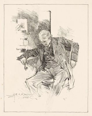 Lot 18 - Howard Chandler Christy, (1873-1952), "Already nodding o’er his noonday pipe." 1896. | Swann Galleries
