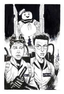 Ghostbusters (Ray, Egon, and Marshmallow Man) Sketch by Ron Williams | mycomicshop.com