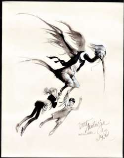 Follet, René - Ikar | Follet, René - Ikar - Illustration originale - Dessin offert Ã  une amie - (1996) | Catawiki