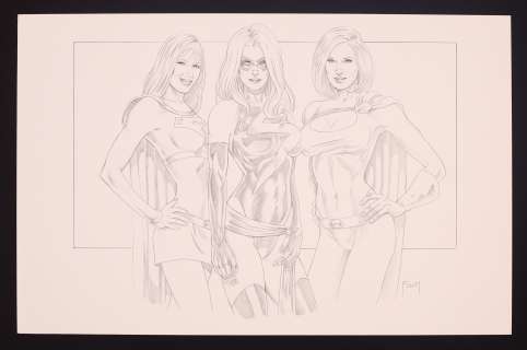Mitch Foust - Supergirl, Ms. Marvel, and Power Girl Pin-Up