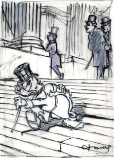Tony Fernandez, Disney Artist | Scrooge McDuck - "Bank Issues" - Original Preliminary Sketch - Tony Fernandez Signed | Catawiki
