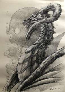 Livia de Simone | Livia De Simone opera d’arte originale "Dragon" cm 42x60 - (2018) | Catawiki