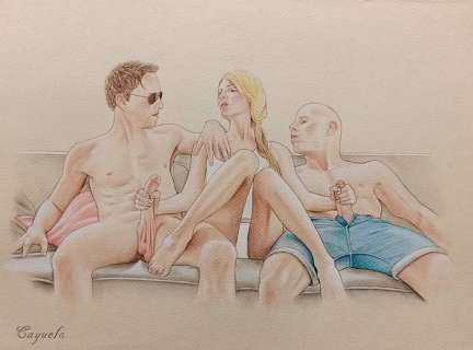 Daniel Cayuela | Daniel Cayuela - Original drawing - ’Exciting’ - Size: 32 x 24 cm. - With COA - (2022) | Catawiki