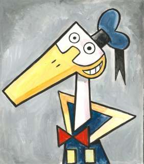 Tony Fernandez, Disney Artist | Donald Duck Portrait Inspired By Picasso’s Art - Original Painting - Tony Fernandez Signed - Acrylic Art - Original Artwork | Catawiki
